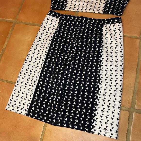 Giani Bini Black White Tank Top Midriff Skirt Set Womens 6 Zipper - Picture 3 of 10